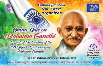 Quiz on Mahatma Gandhi for May 2019